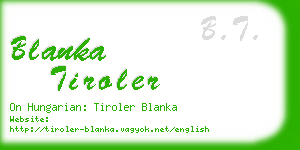 blanka tiroler business card